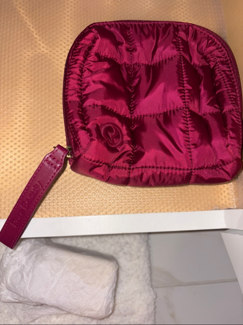 Rare beauty Quilted Magenta Cosmetic Pouch